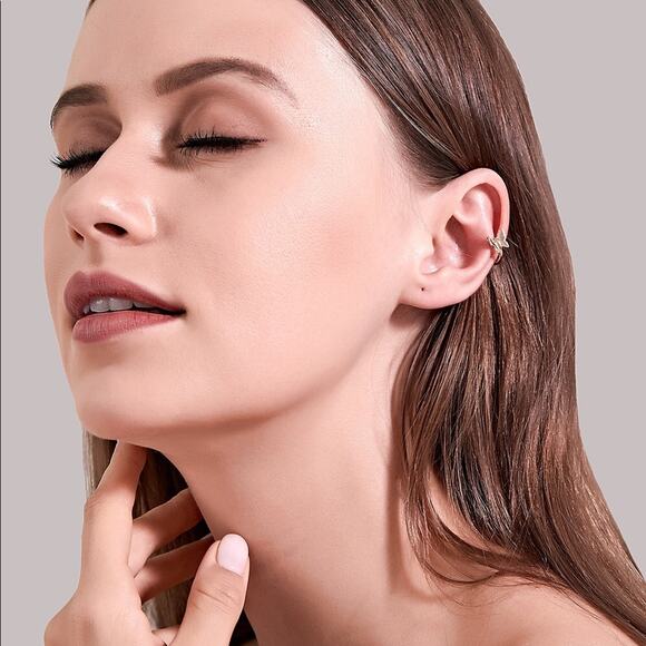 Butterfly Ear Clip Cartilage Earrings, Gold - Picture 9 of 9